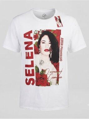 NWT Selena Queen of Cumbia Amor Prohibido Graphic T-Shirt White 2XL Official